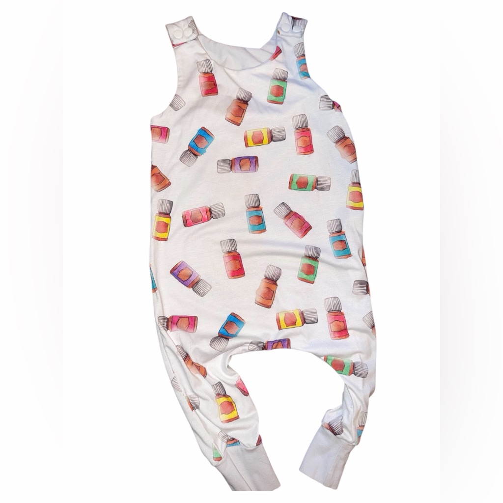 Custom Essential Oils Print Bubble Romper Gender Neutral Toddler Size 18 Months